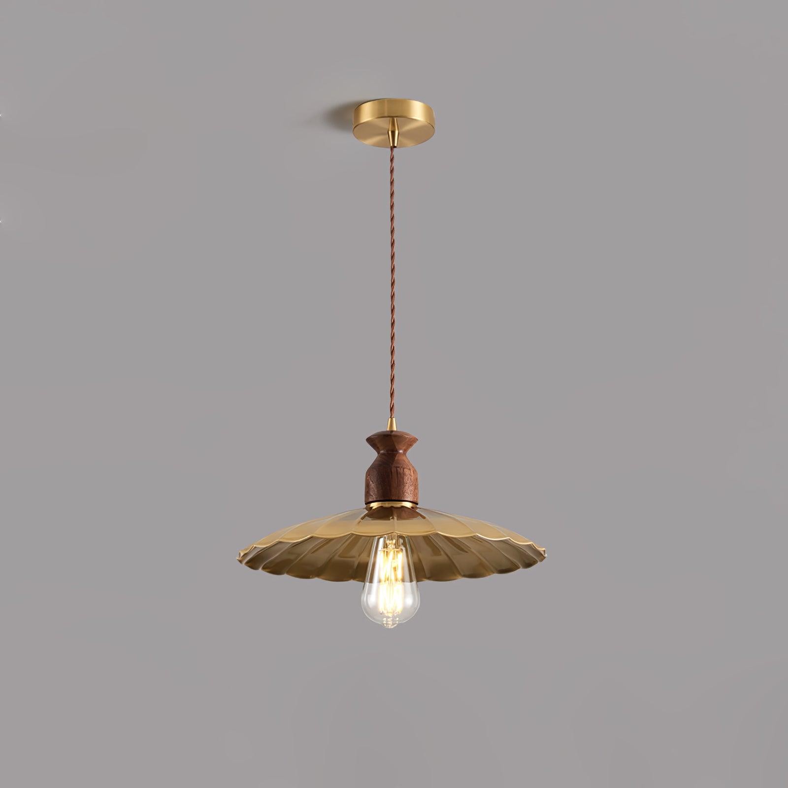 Round Brass Metal Badge Gold Pendant Lamp K272