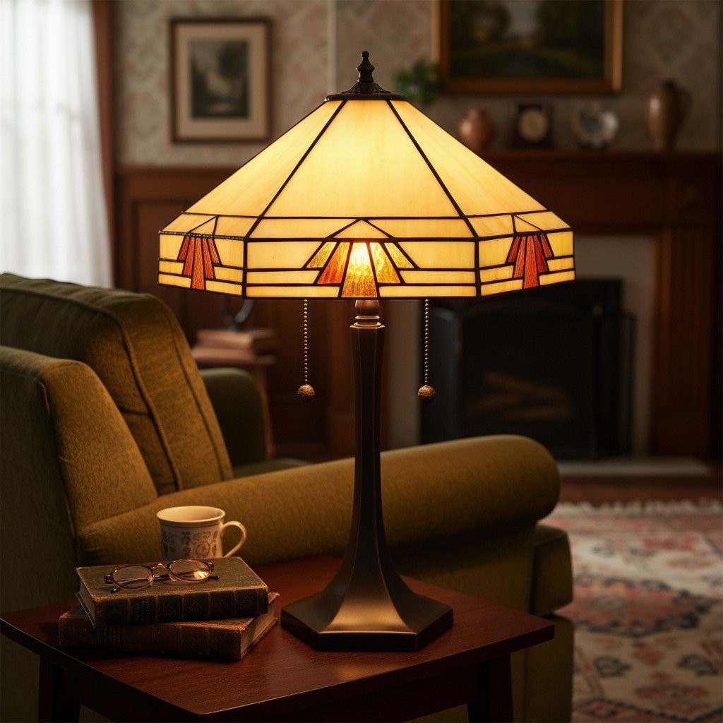 TF Nevada Geometric Stained Glass Table Light - Table Lamp for Living Rooms K1904