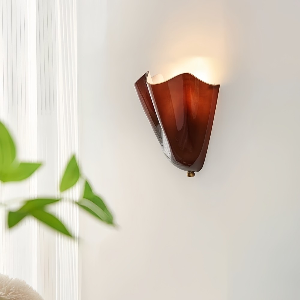 Bellina Retro Fluted Glass Wall Sconce - Mid-century Modern Vera Wall Lamp for Hallway K891
