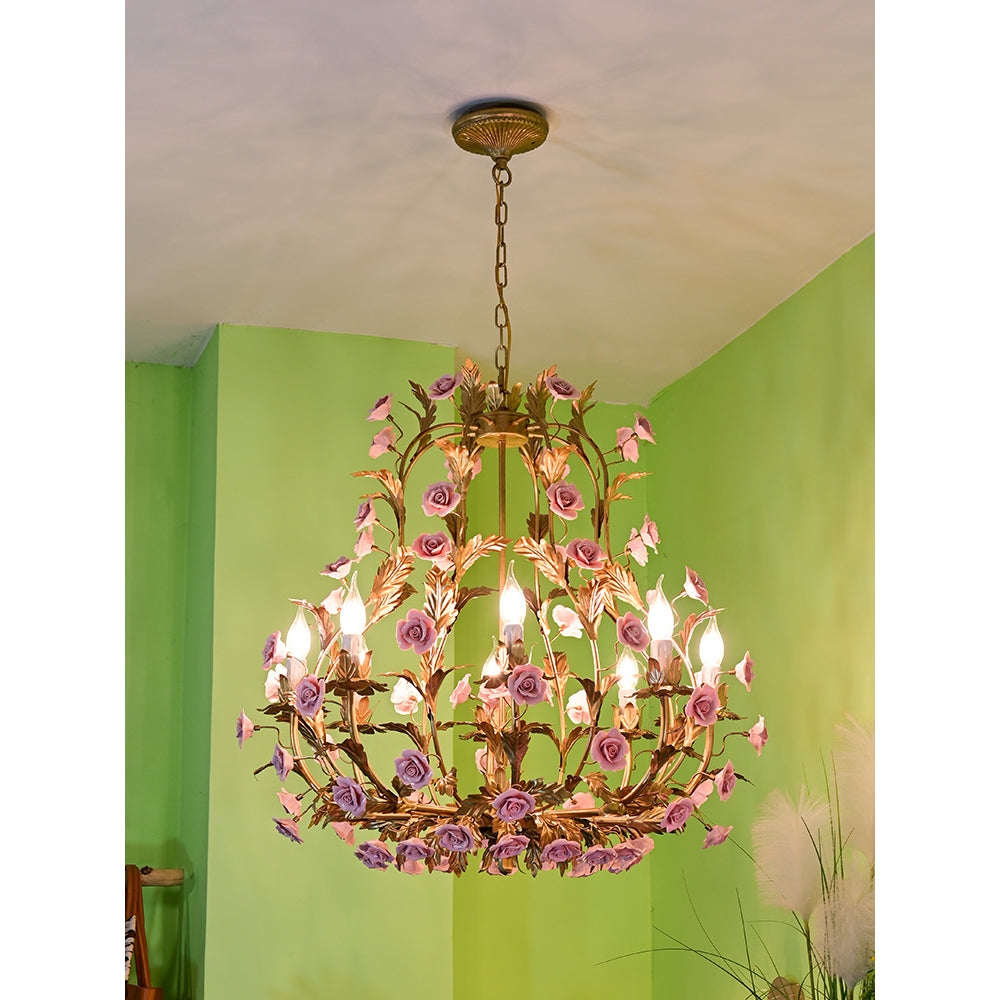 Ceramic Rose Chandelier D673