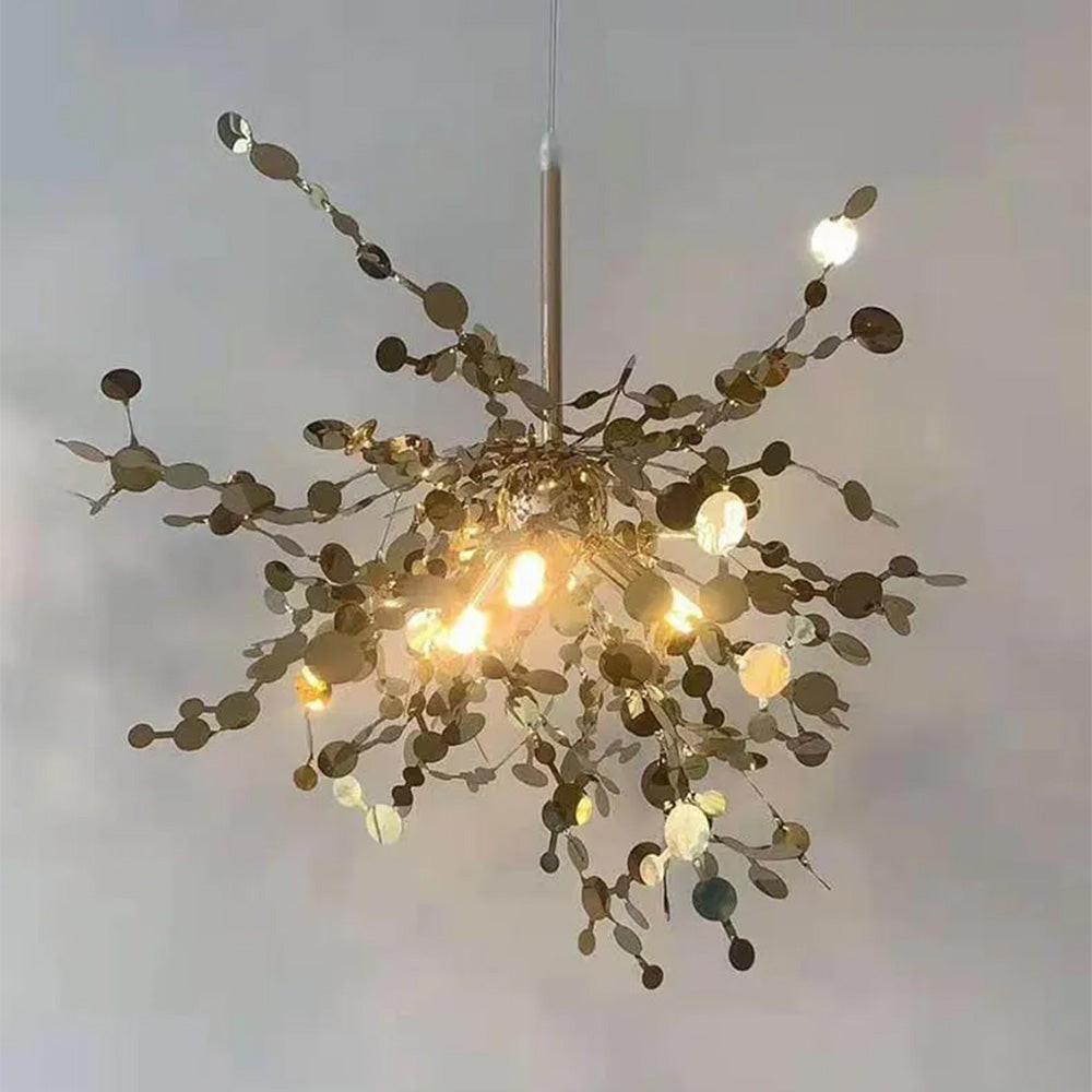 Modern Creative Decorative Leaf Stainless Steel Pendant Light K346
