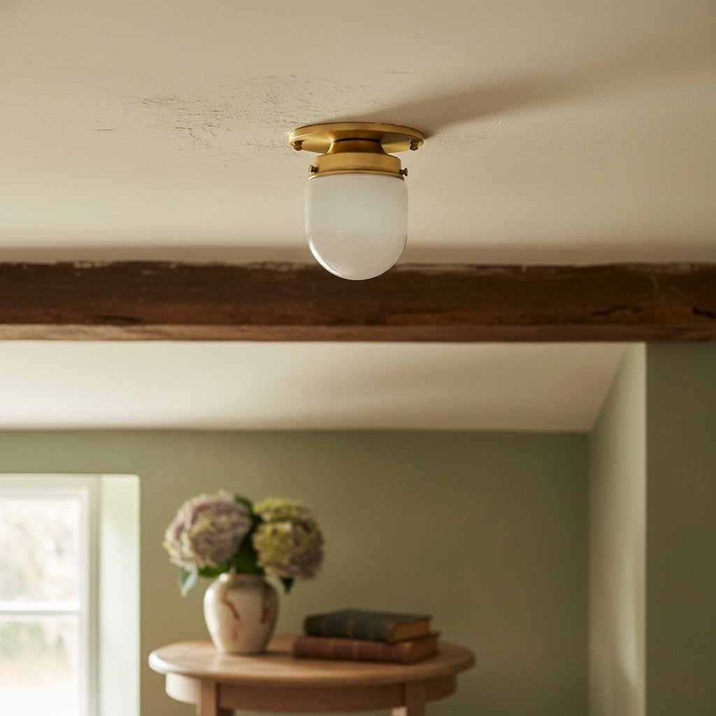 Opalume Glass Ceiling Light and Wall Light - Art Deco Small Globe Fixture for Entryway K1456