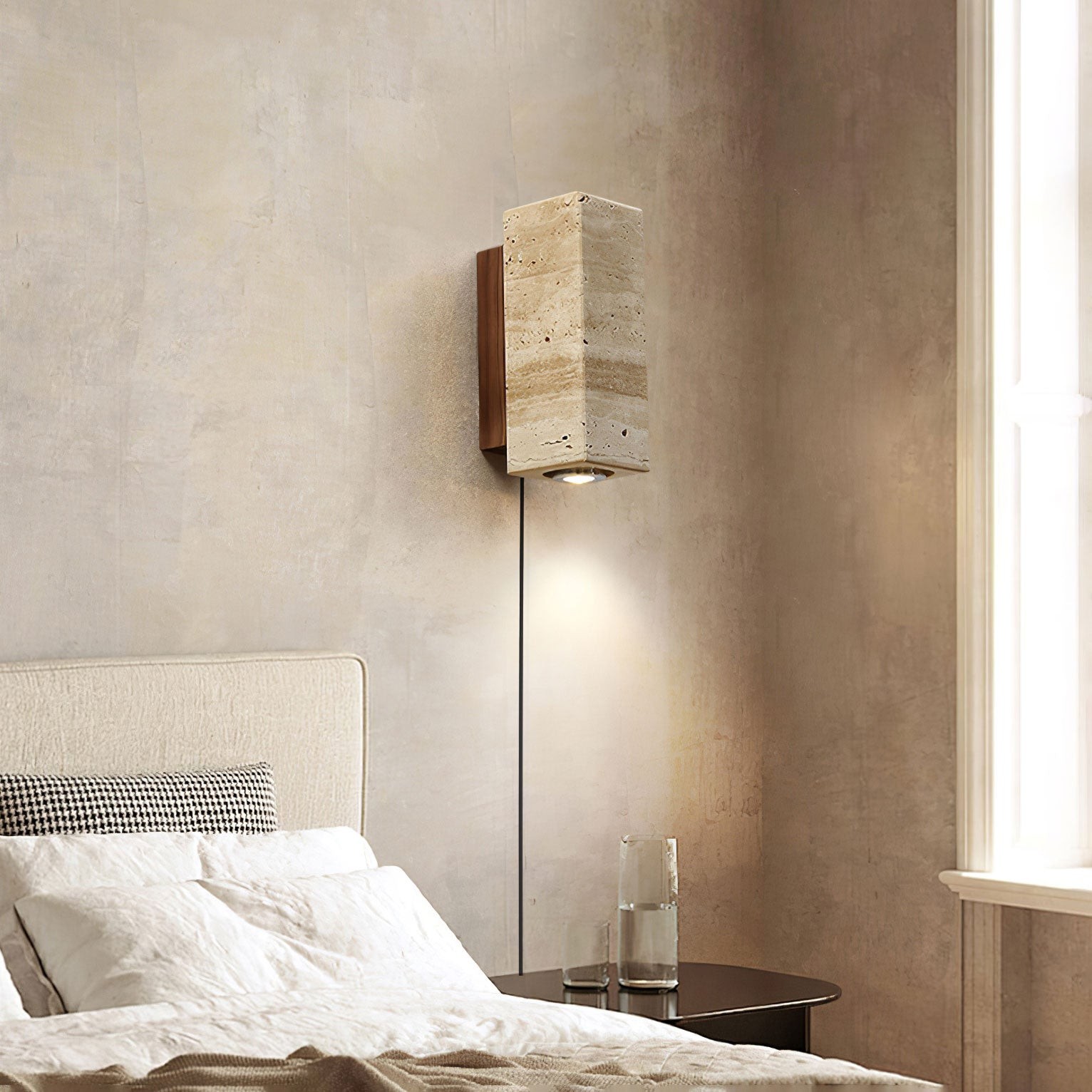Vintage Marble Travertine Wall Lamp K264