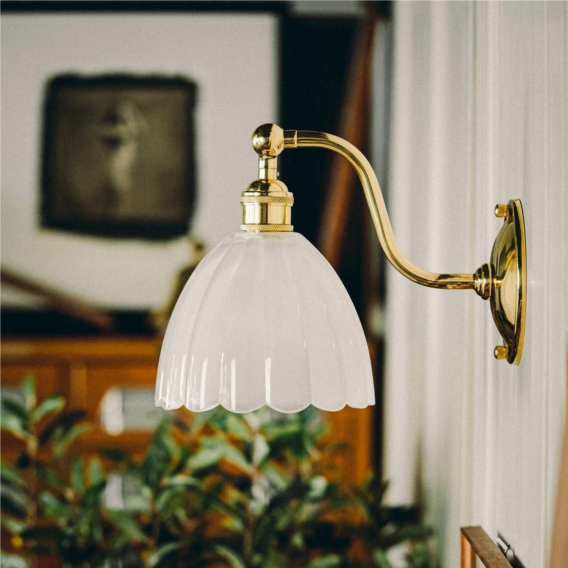 Retro Brass Glass Wall Lamp