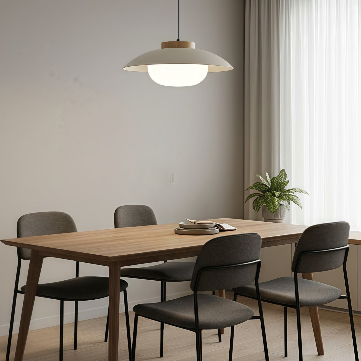 Oribela Minimalist Saucer Pendant Light - Modern Hanging Light for Dining Room K2164