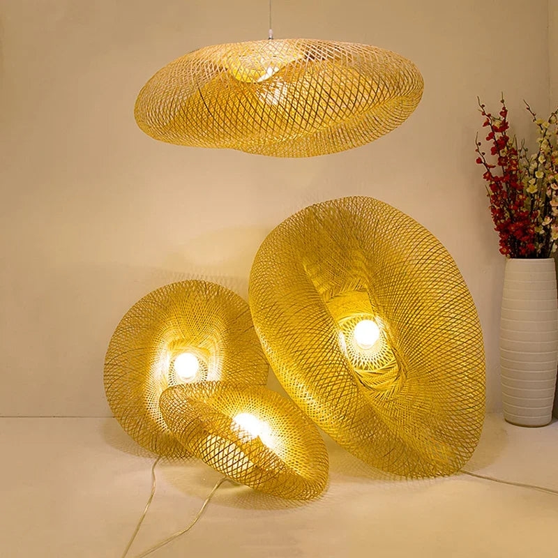 Aira Handwoven Natural Bamboo Pendant Light D773