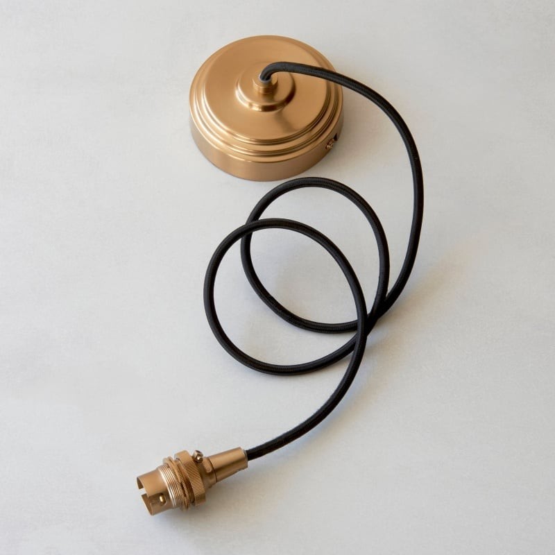 Plaitar Modern Brass Pendant Light - Minimalist Ceiling Fixture with Braided Cord for Hallways K1963