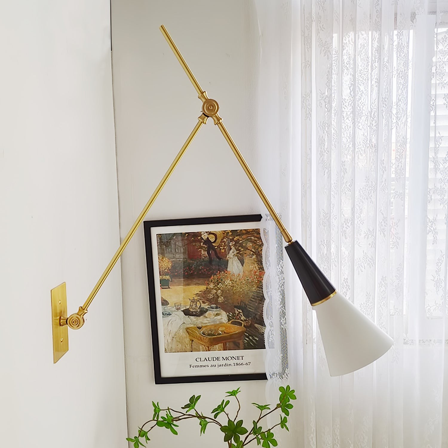 Vintage Metal Adjustable Swing Arm Wall Lamp K850