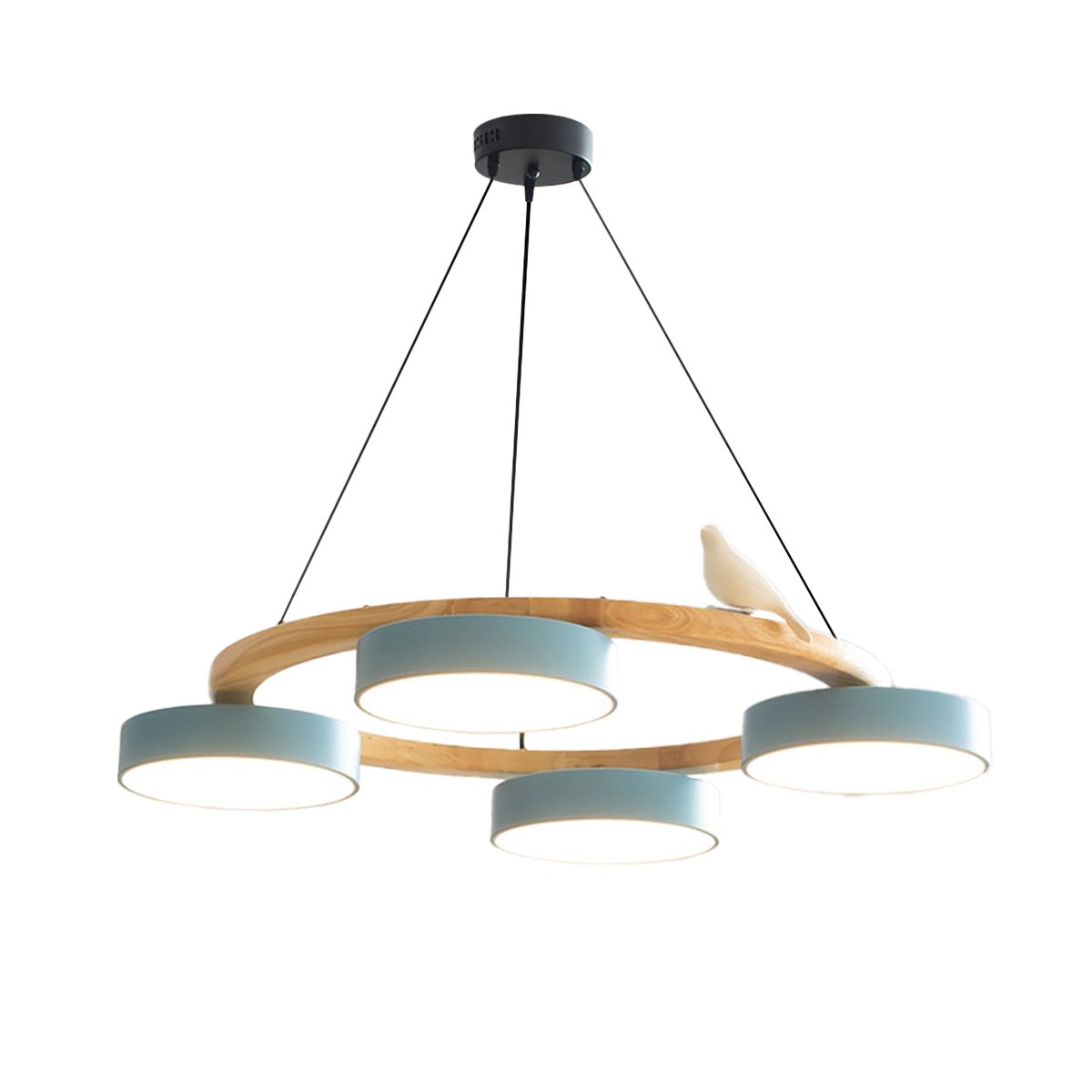 Nordic Wooden Bird Creative Round Chandelier K789