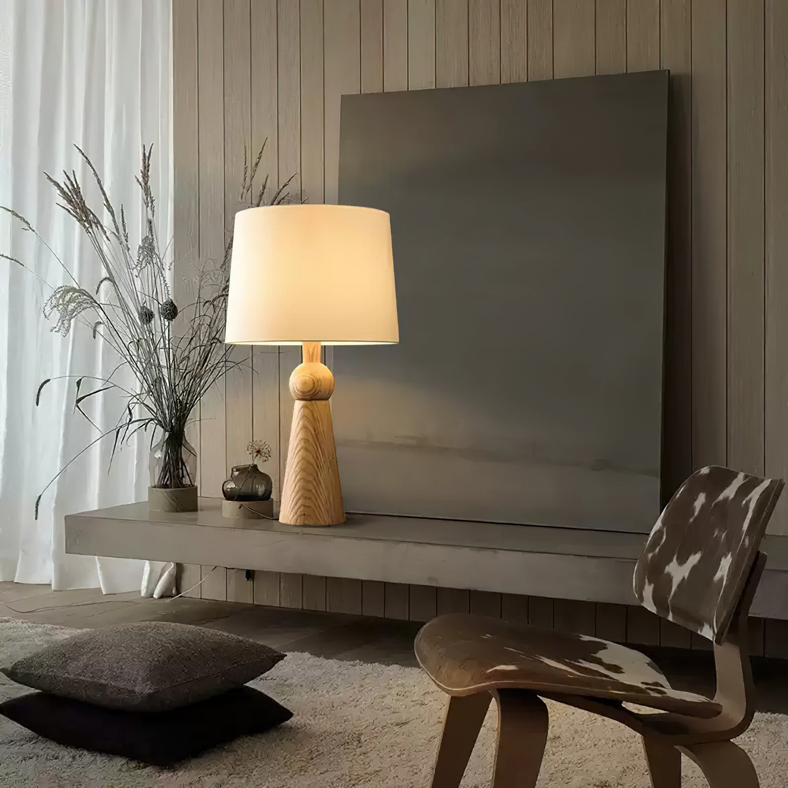 Nordic Retro Solid Wood Fabric Table Lamp K256