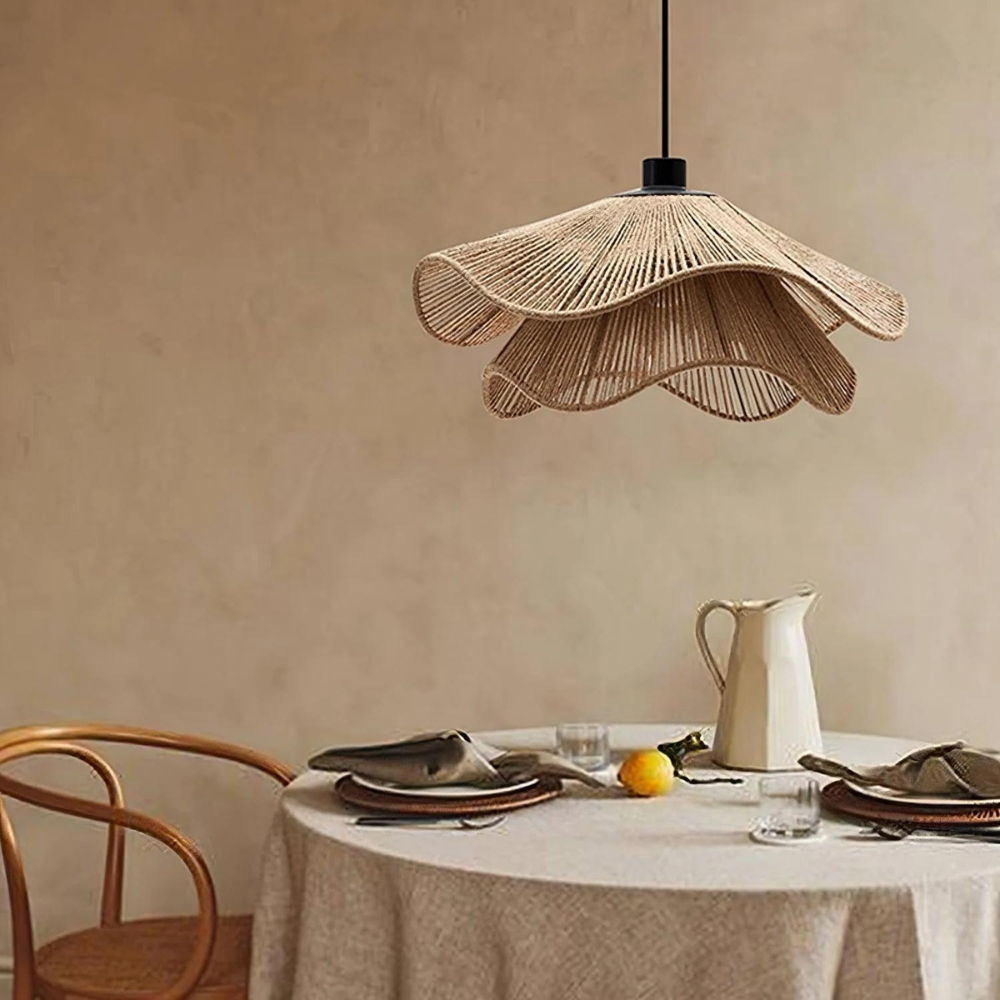 Cape Points Boho Natural Jute Fiber Pendant Light D838