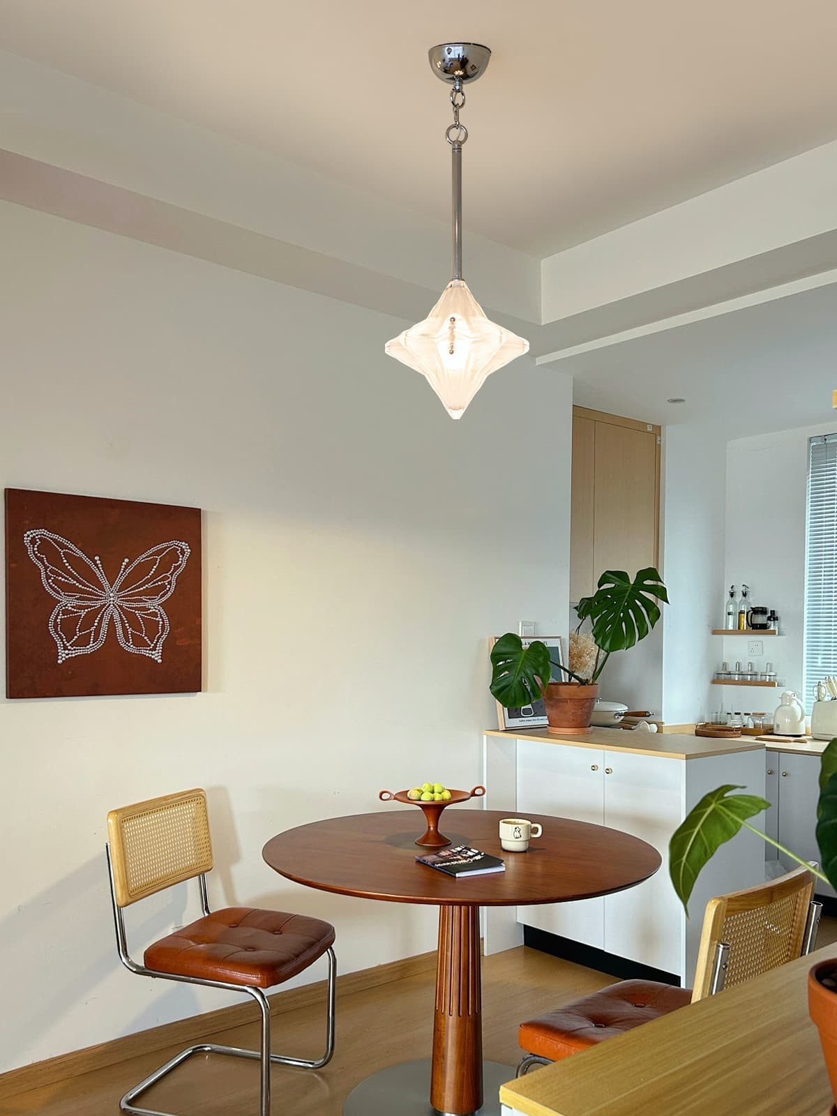 Art Deco Astris Elara Star Pendant Light - Frosted Glass Pendant with Geometric Style K1583