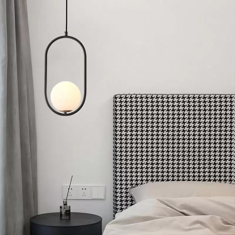 Minimalist Mila Pendant Lamp - Oval Hanging Light for Bedroom Bedside