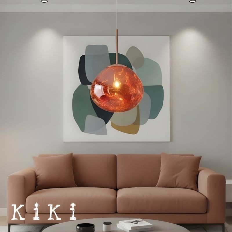 Sleek Glass Lava Pendant Lamp - Modern Lighting Fixture for Dining Area K806
