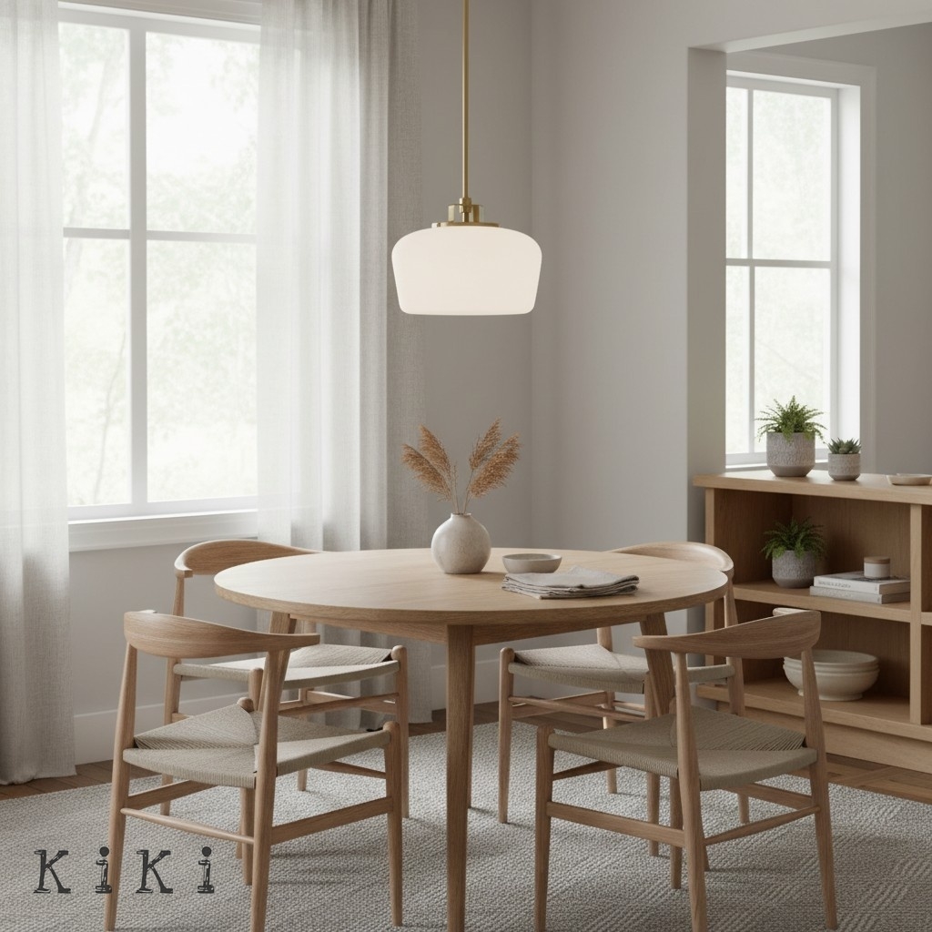 Lirra Opal Glass Pendant Light - Modern Adjustable Hanging Lamp for Kitchen K1730