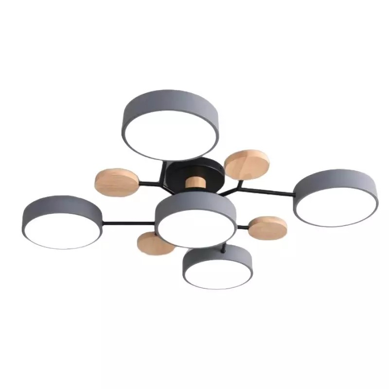 Coloful Branched Round Wooden Ceiling Light K176