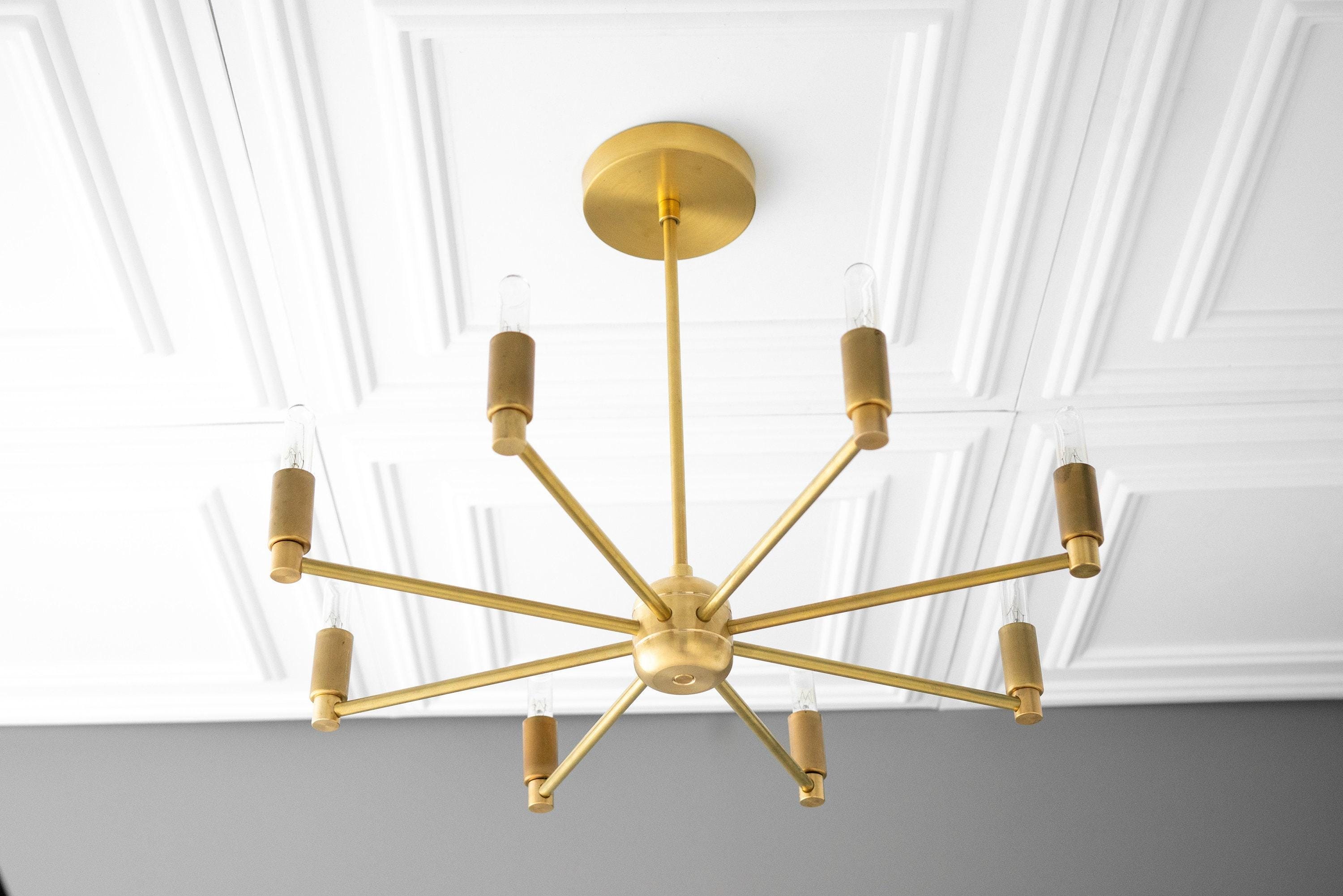 Mobilux Line Modern Chandelier - 8 Arm Mid Century Hanging Light K1497