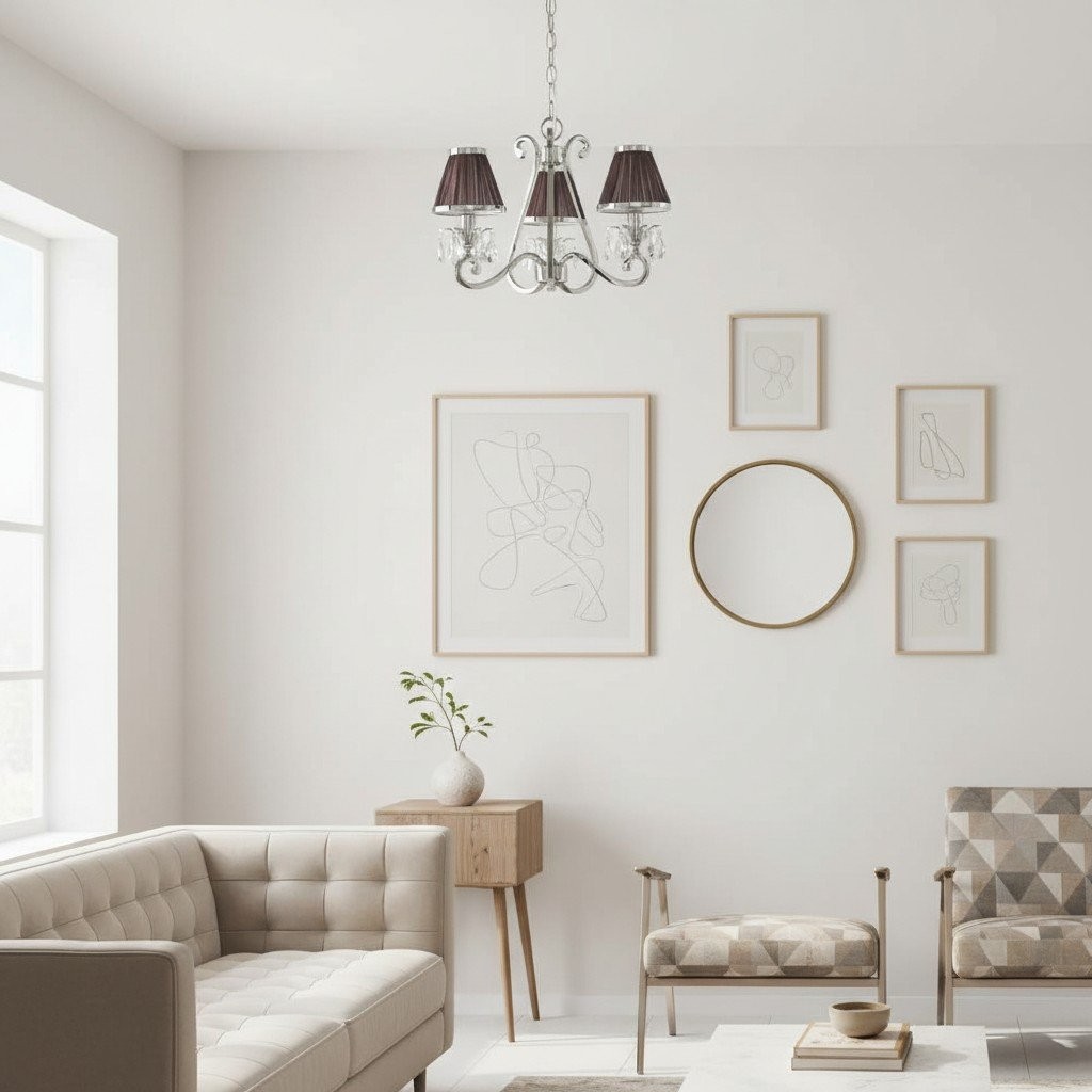 Talonis Multi-light Fabric Chandelier - Elegant Metal Curved Arms for Dining and Living K1900