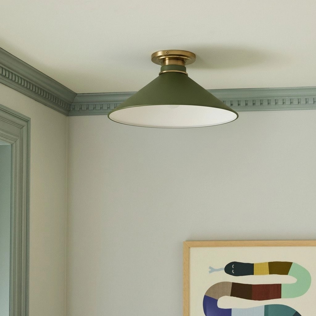 Aurenza Simple Flush Mount – Metal and Glass Ceiling Light for Any Room K1138