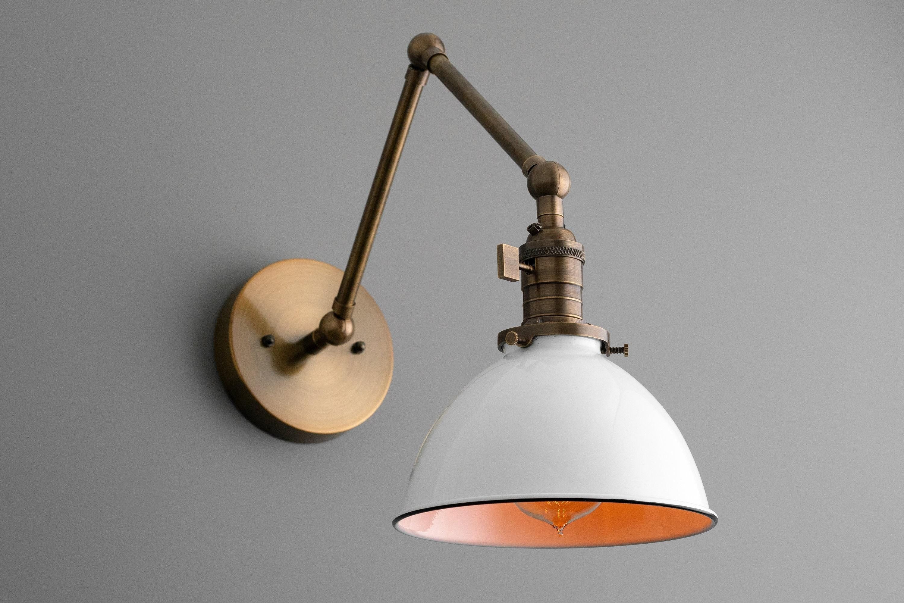 Conique Metal Vintage Industrial Swing Arm Wall Lamp - Adjustable Dome Shade for Study K1467