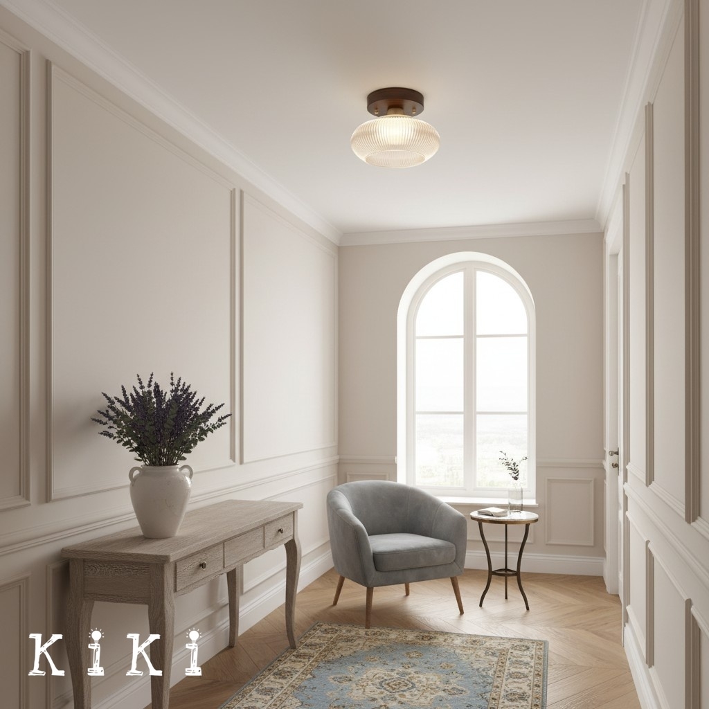 Soliro Contemporary Glass Dome Ceiling Light - Sleek Flush Mount Lamp for Hallway K2238