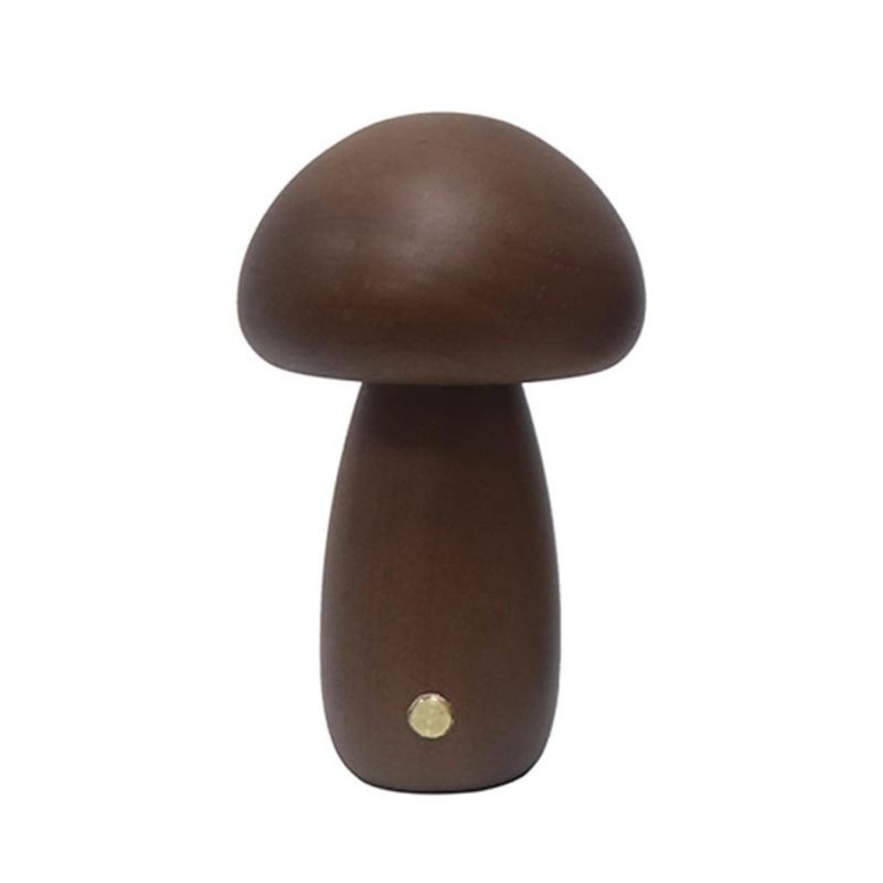 Wooden Mushroom Rechargeable Table Lamp For Living Room K07