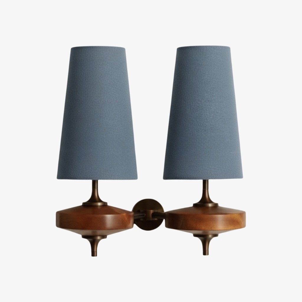 Hour Retro Wood Metal Wall Lamp – Elegant Fabric Accent Lighting for Living Spaces K1208