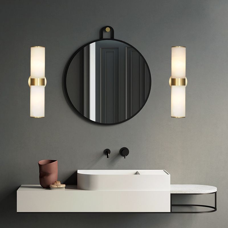 Modern Double Head Metal Brass Stone Vanity Wall Lamp K314