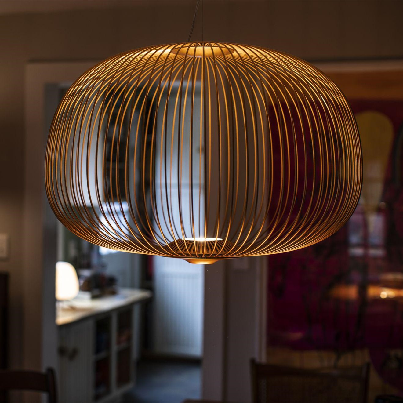 Modern Spokes Pendant Lamp - Artistic Birdcage Pendant Light for Dining Room