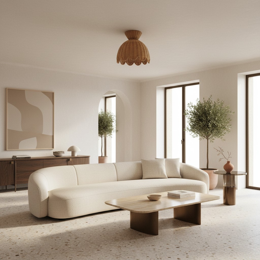 Rattalia Ceiling Light - Sculptural Flower Design in Natural Style for Kitchen Island K2247