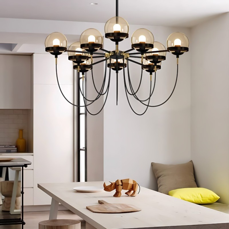 Glass ball chandelier
