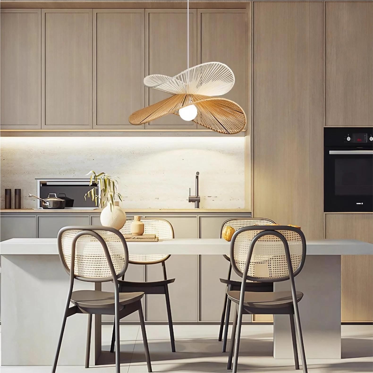 Retro Zen Straw Hat Rattan Pendant Light K69