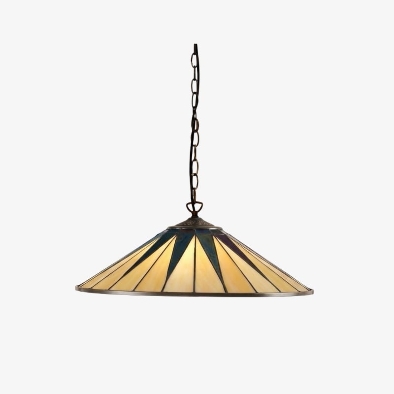 TF Dark Star Tiffany Pendant Lamp - Stained Glass Geometric Pendant Light K1835