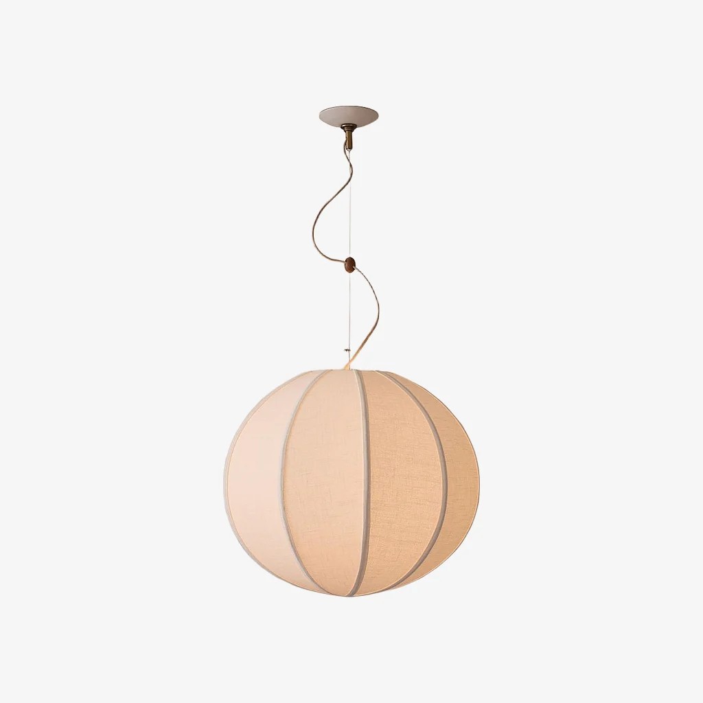 Alvian Pendant Light - Linen Shade with Adjustable Height for Cozy Dining K1384