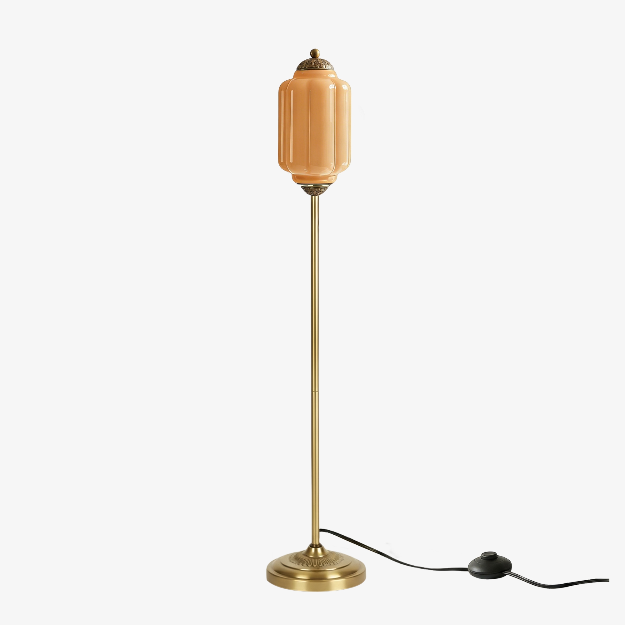 Eloise Handcrafted Retro Glass Floor Lamp - Lantern Form Floor Light for Reading Corners K2345