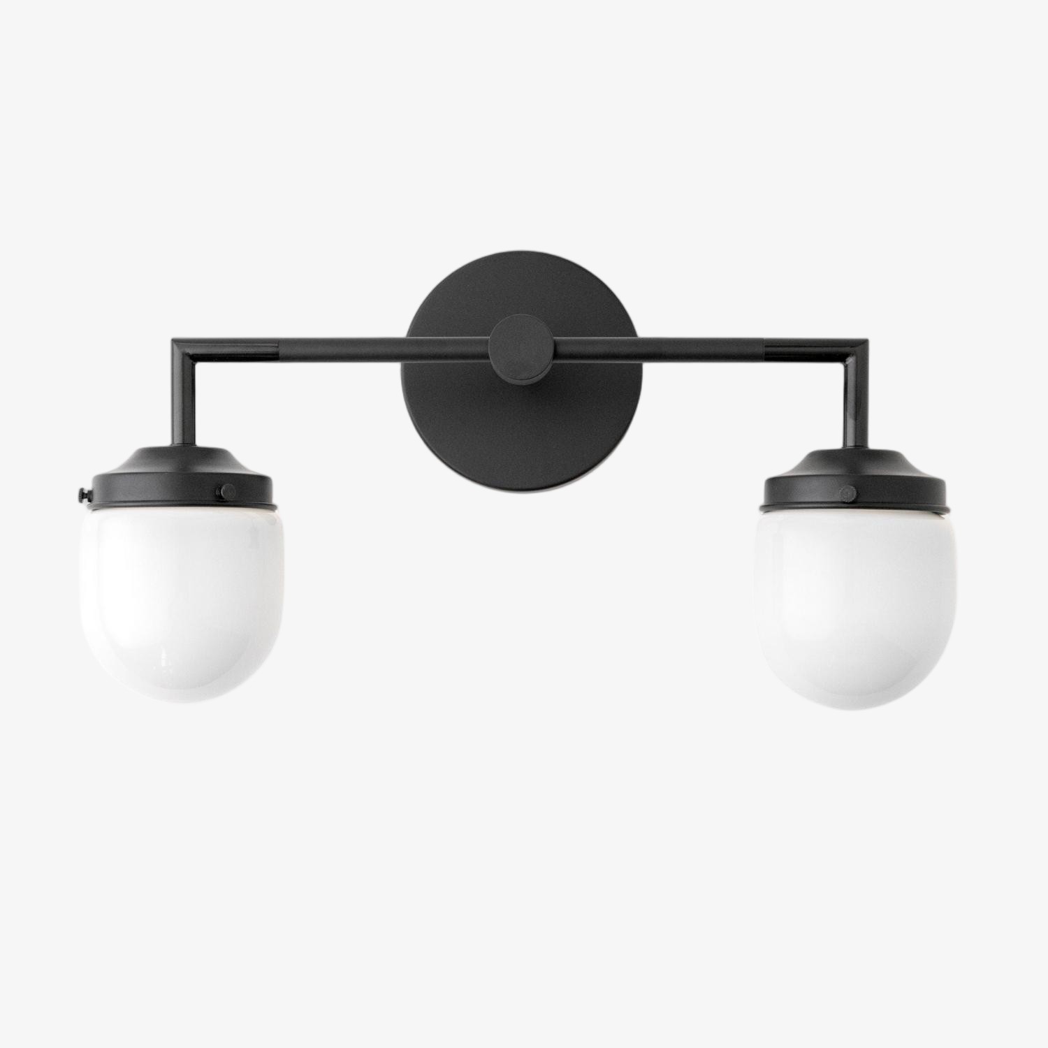Opalume Double Glass Vanity Light - Retro Industrial Bathroom Wall Lamp K1424