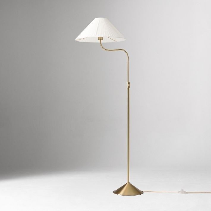 Fibura Elegant Floor Lamp Linen Shade Champagne Bronze – Add Warmth K1330