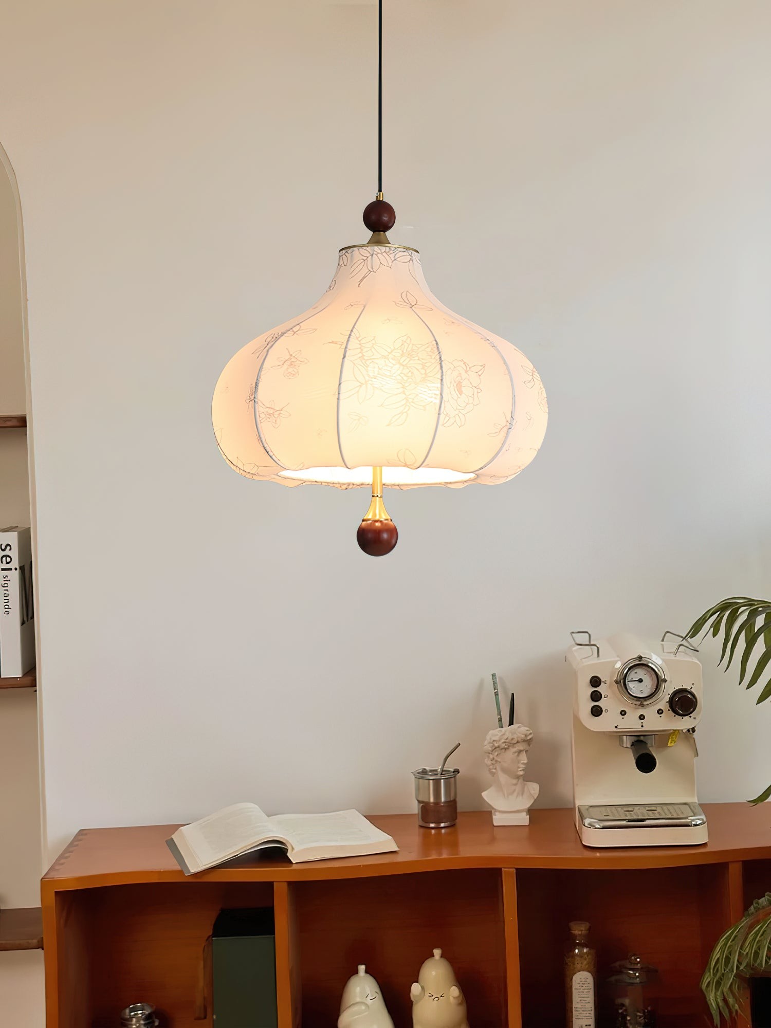 French Retro Fabric Pattern Pendant Lamp K317