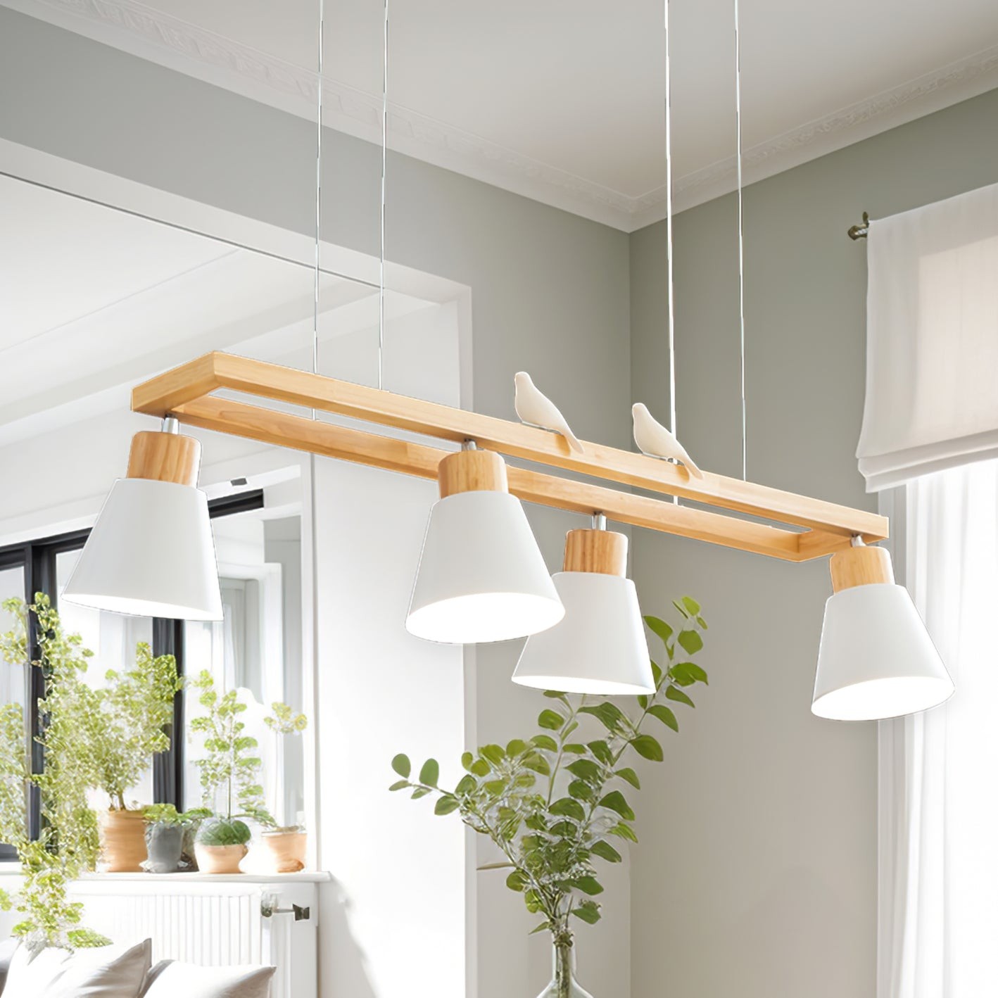 Cone Wood Chandelier K1001