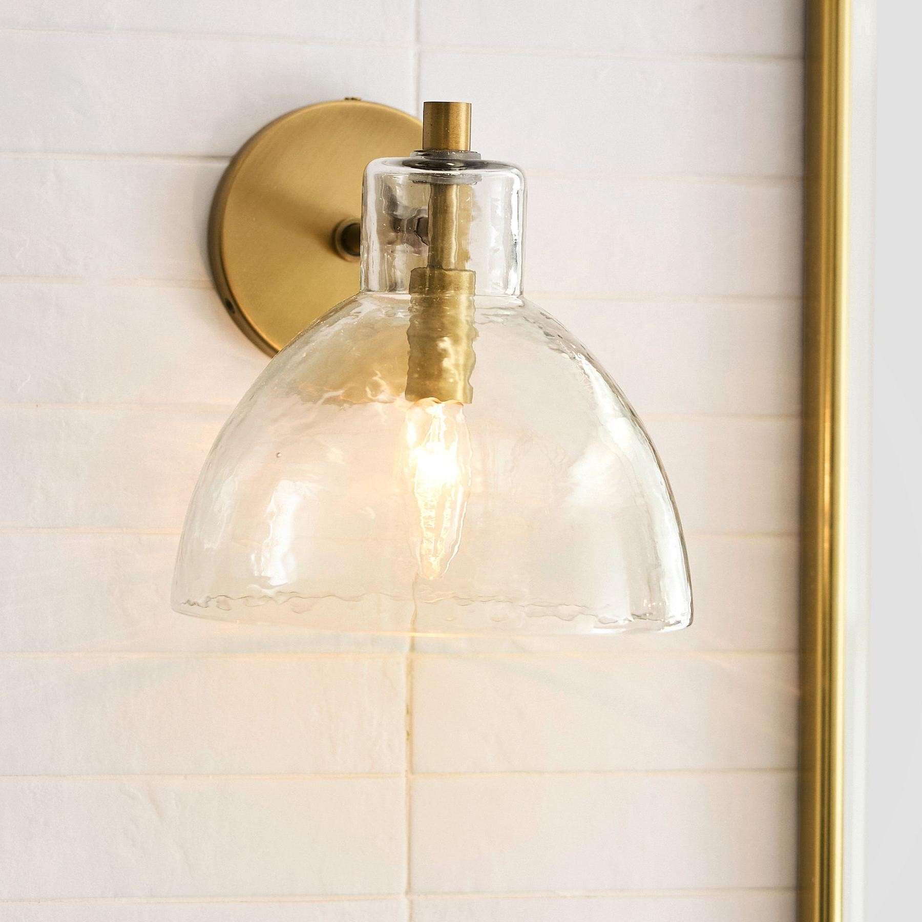 Glavira Recycled Glass Wall Sconce - Modern Brass Wall Lighting K1311