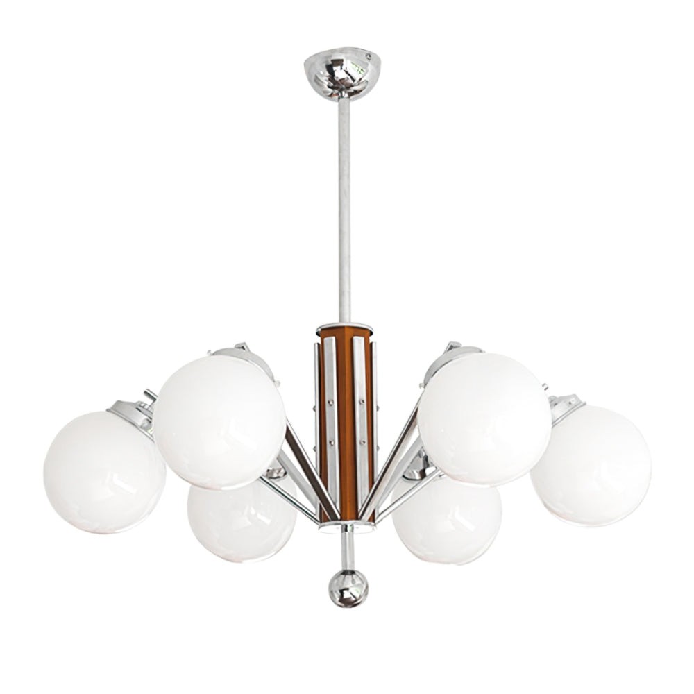 Mid Century Vintage Cream Glass Chandelier K400