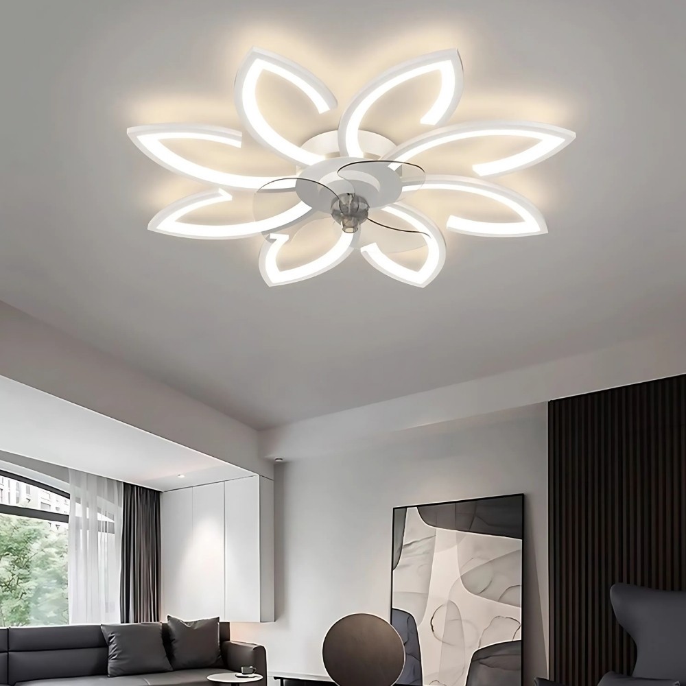 Art Decor Flower Quiet LED Ceiling Fan Light K1104