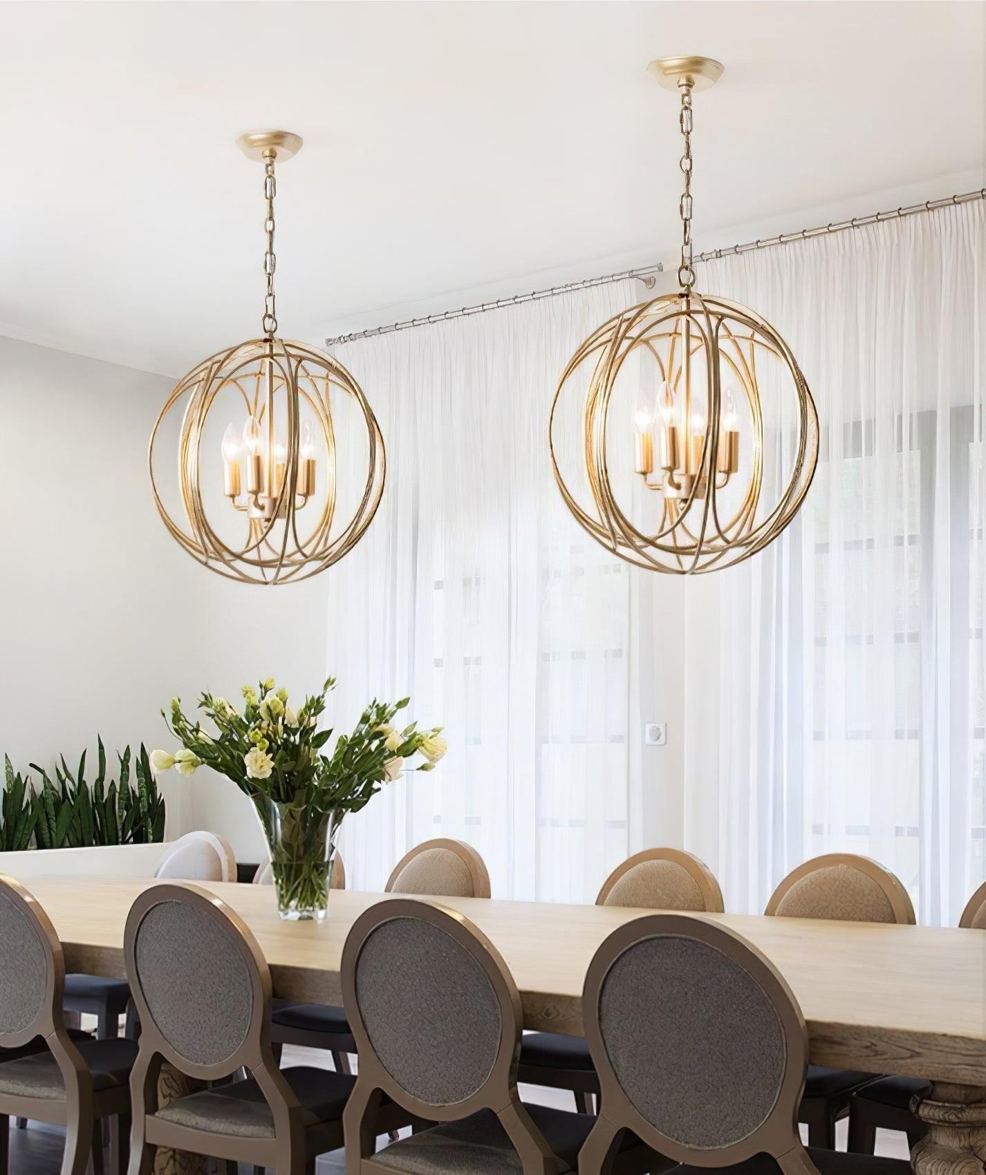 Hollow Metal Line Retro Pendant Light K554