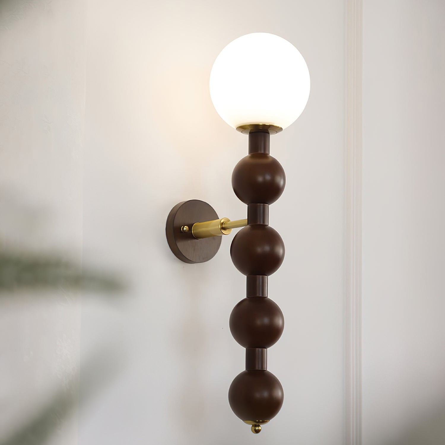 Country French Wooden Gourd Ball Wall Lamp K162