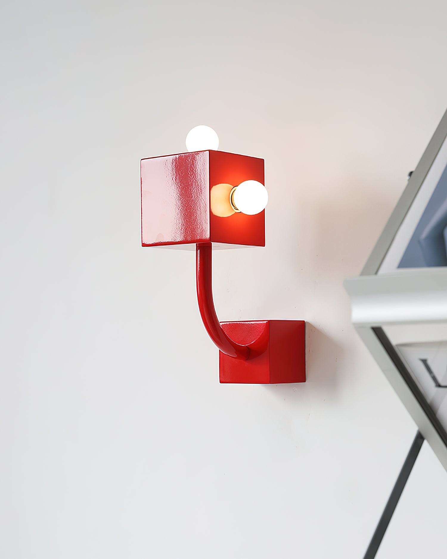 Red Cube Metal Wall Lamp K616
