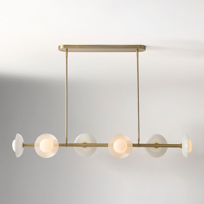 Elorina 6-Light Linear Chandelier - Modern Metal Light Fixture - Dining Room Lighting K1294