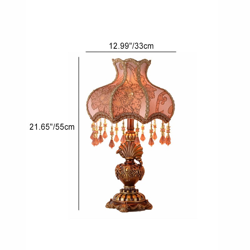 Traditional European Pink Pattern Lampshade Table Lamp K716