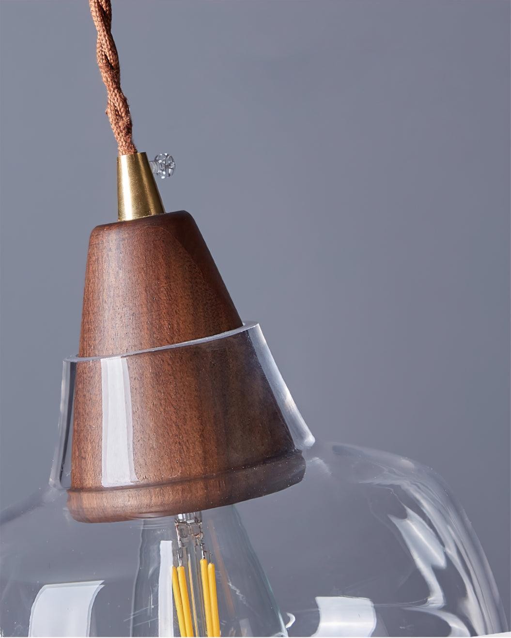 Walnut Glass Pendant Lamp K764