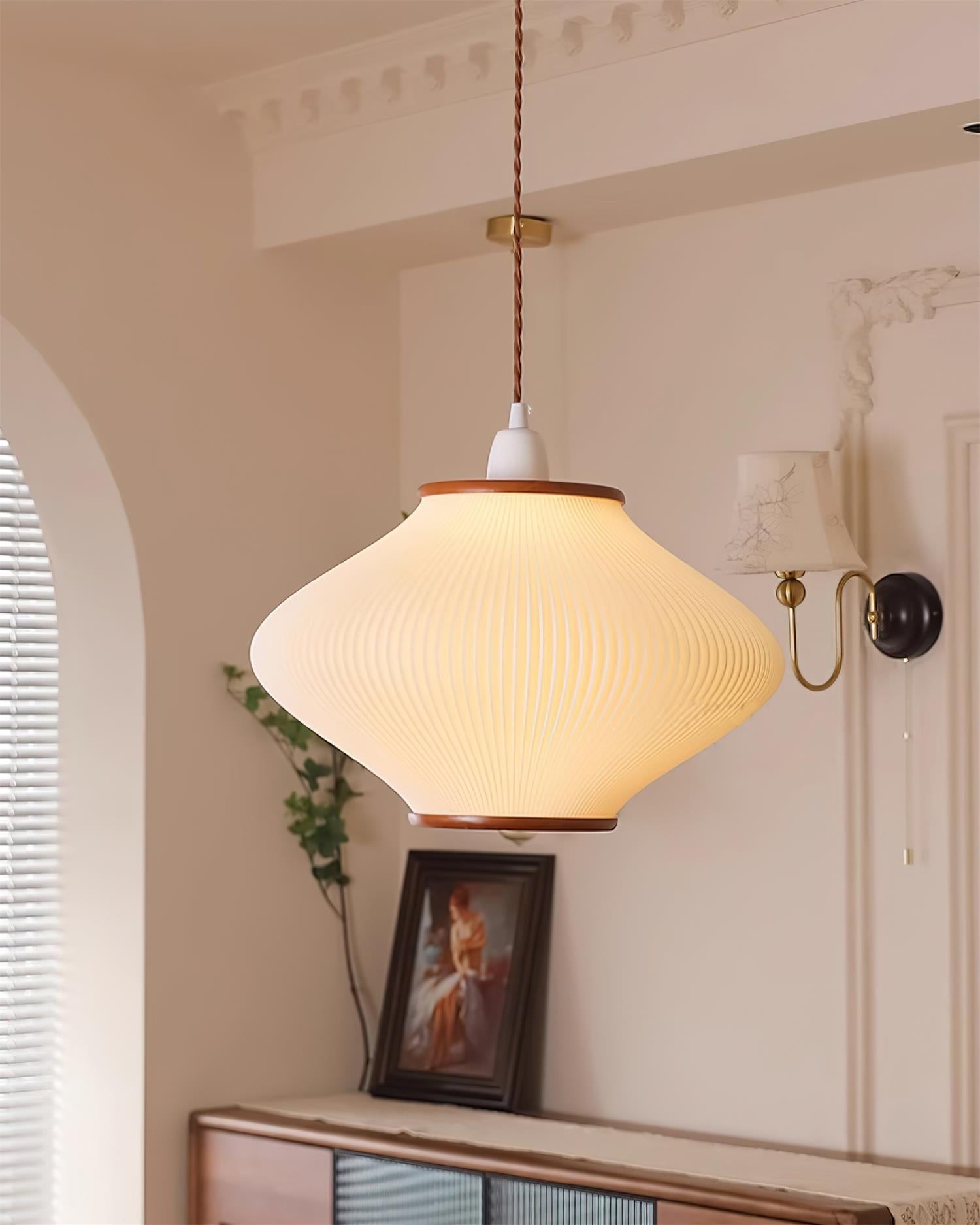 French Style Pine Bell Pendant Lamp K495