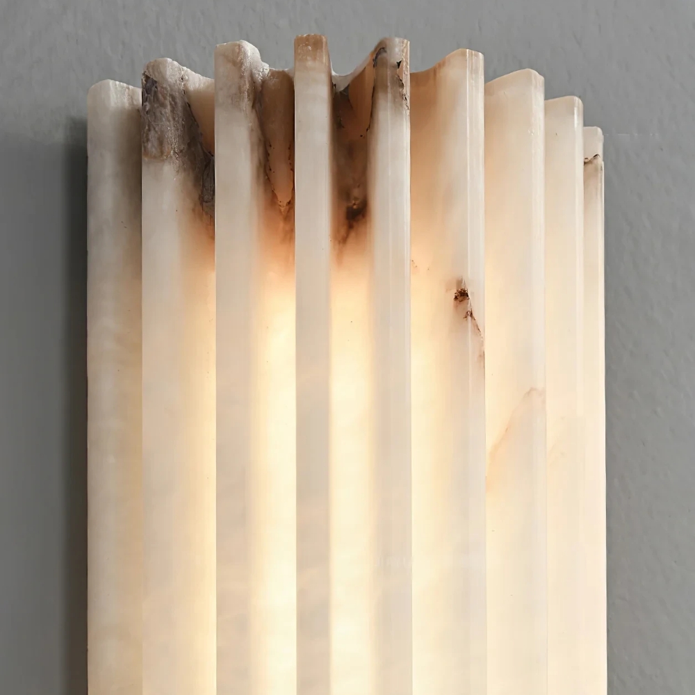 AlaVelle Contemporary Alabaster Wall Lamp - Minimalist Wall Light for Bedrooms and Hallways K2307